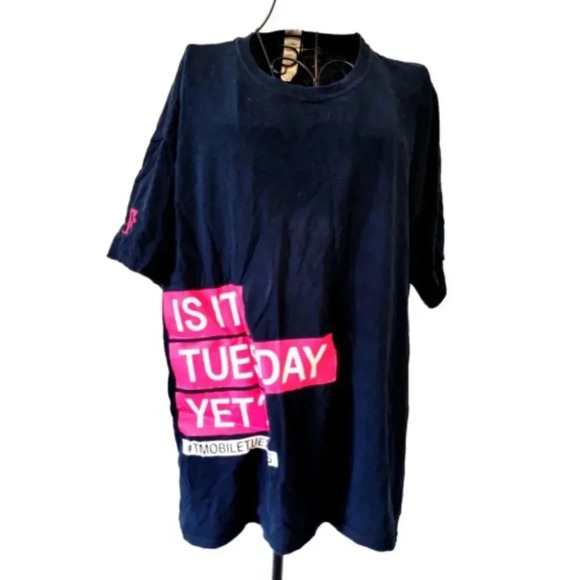 T-Mobile Tuesdays T-Shirt XL Unisex Black Pink Short Sleeve Employee Uniform - Picture 1 of 3